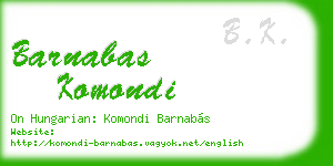 barnabas komondi business card