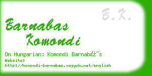 barnabas komondi business card